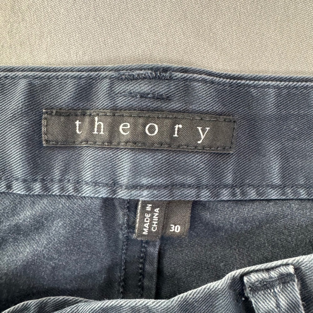 Theory Mens Haydin Editor Pants Slim Fit Dark Navy Blue Sz 30x30.5 Career Office - Picture 3 of 8